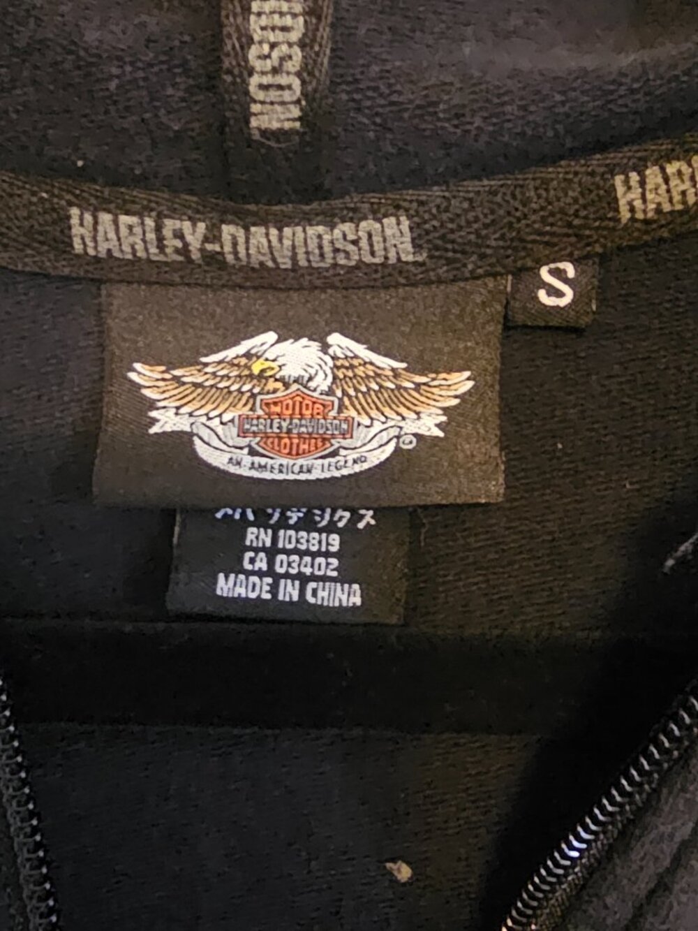 Harley Davidson Womens S Rhinestone Bling Flame Full Zip Hoodie Black - Picture 4 of 6